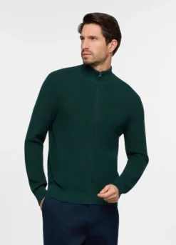 Cardigan lupetto con zip intera uomo