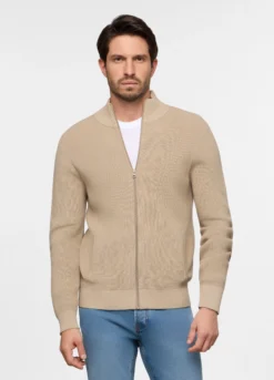 Cardigan lupetto con zip intera uomo