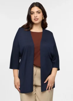 Cardigan misto viscosa aperto donna curvy