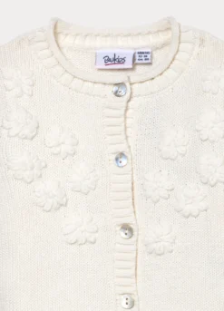 Cardigan operato in puro cotone bimba