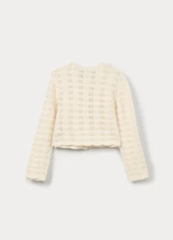 Cardigan operato in puro cotone bambina