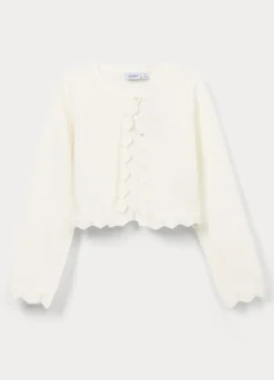Cardigan operato misto cotone bambina