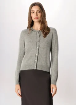 Cardigan tricot in pura lana donna