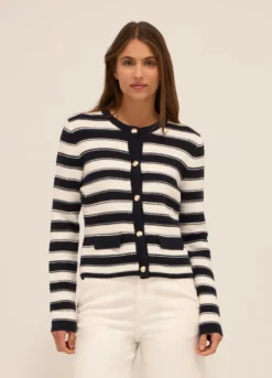 Cardigan tricot in puro cotone donna