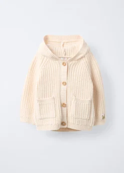 Cardigan tricot in puro cotone neonato