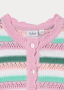 Cardigan tricot in puro cotone bambina