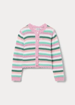 Cardigan tricot in puro cotone bambina