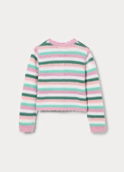 Cardigan tricot in puro cotone bambina