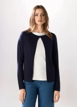 Cardigan tricot misto cotone donna