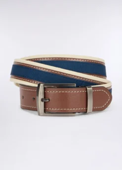 Cintura con inserto in pelle uomo