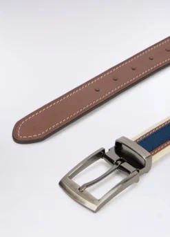 Cintura con inserto in pelle uomo