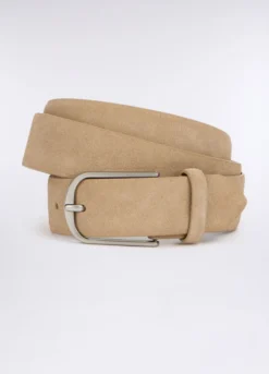 Cintura in suede con fibbia ovale uomo