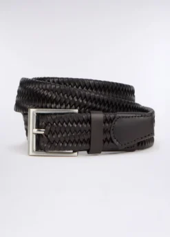 Cintura in vera pelle intrecciata uomo