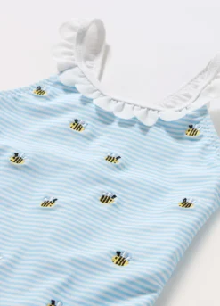 Costume intero a righe neonata