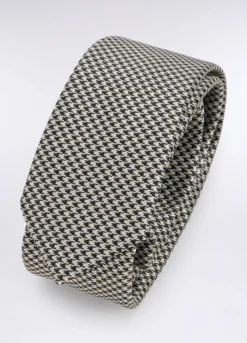 Cravatta slim pied-de-poule uomo