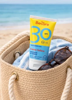 Crema solare SPF 30 per il corpo, idratante e a rapido assorbimento. Texture morbida e leggera.