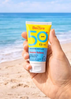Crema solare SPF 50+ per il corpo, idratante e a rapido assorbimento. Fragranza fresca e fiorita.