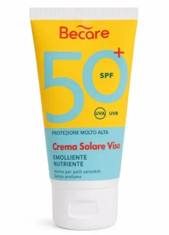 Crema solare SPF 50+ protezione molto alta per il viso, collo e decolletè.Formula senza profumo che dona morbidezza e comfort, perfetta come base trucco.