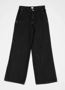 Denim wide leg in cotone misto lyocell donna
