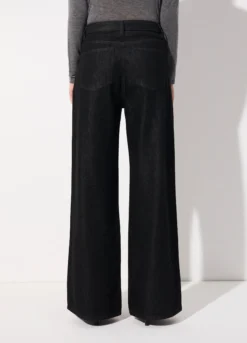Denim wide leg in cotone misto lyocell donna