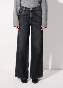 Denim wide leg in cotone misto lyocell donna