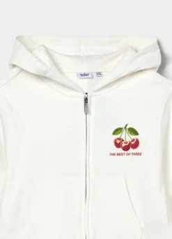 Felpa con cappuccio in french terry di puro cotone ragazza