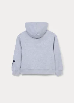 Felpa con cappuccio in french terry misto cotone ragazza