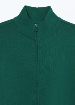 Felpa full zip a collo alto in puro cotone bambino