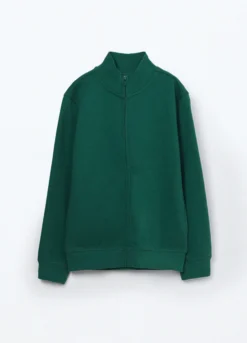 Felpa full zip a collo alto in puro cotone bambino