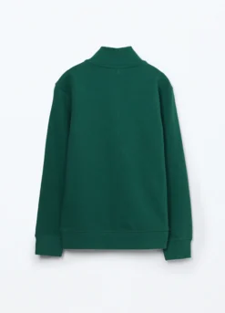 Felpa full zip a collo alto in puro cotone bambino