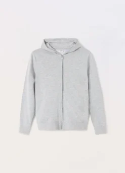Felpa full zip con cappuccio in puro cotone ragazzo