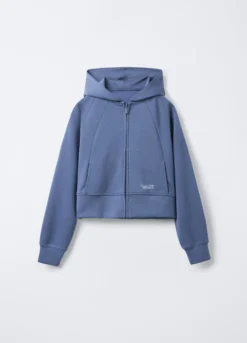 Felpa full zip in misto modal stretch ragazza