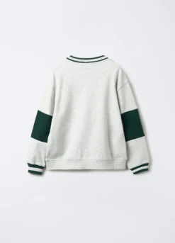 Felpa in cotone garzato mélange Fit Over ragazzo