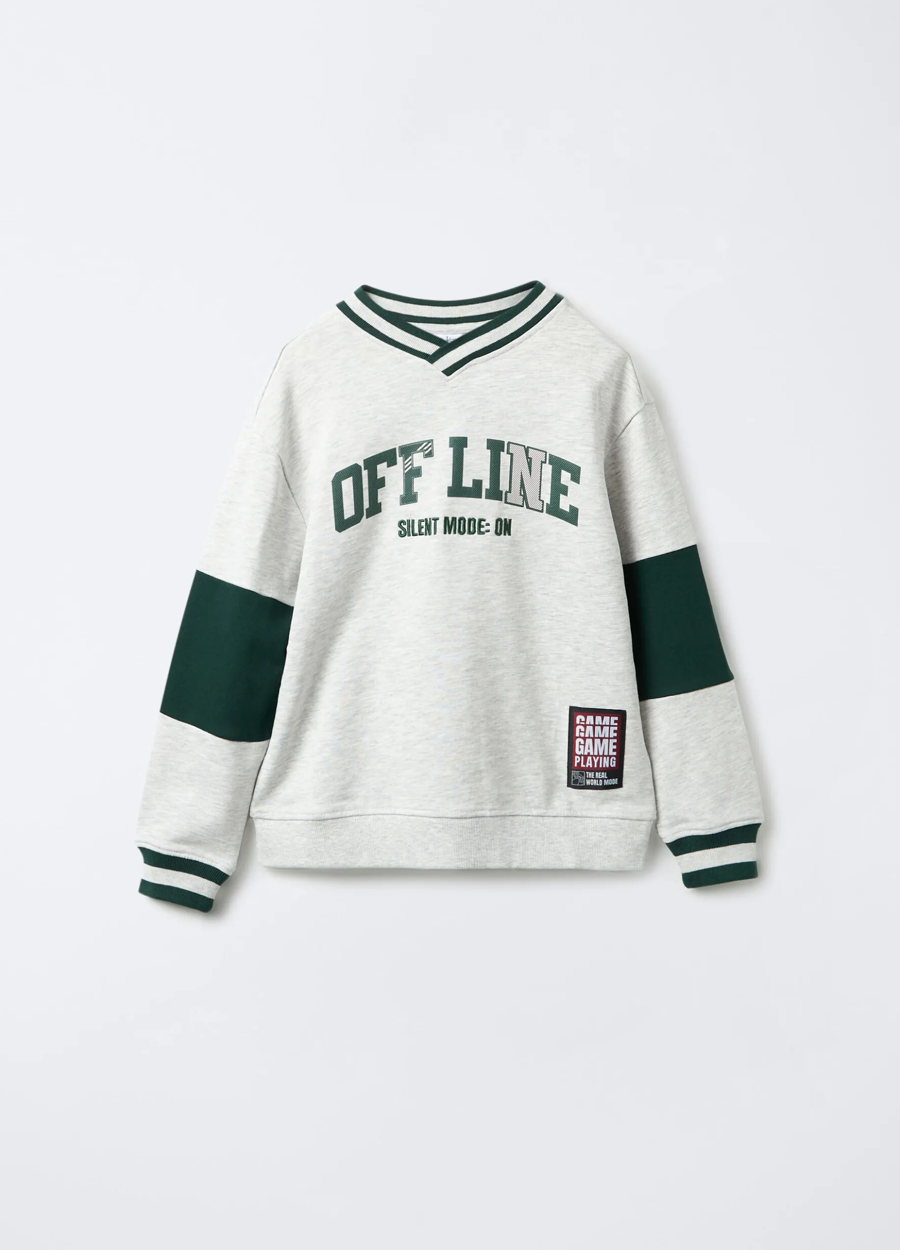 Felpa in cotone garzato mélange Fit Over ragazzo