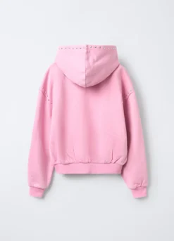 Felpa in misto cotone garzato Fit Over con cappuccio ragazza