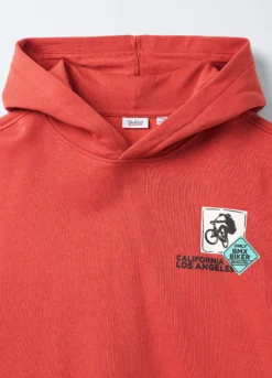 Felpa misto cotone con cappuccio ragazzo