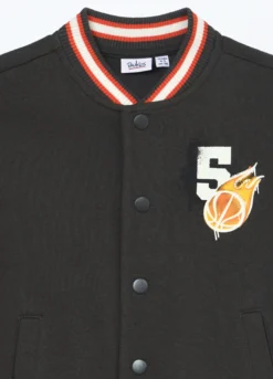 Felpa varsity in french terry di misto cotone bambino