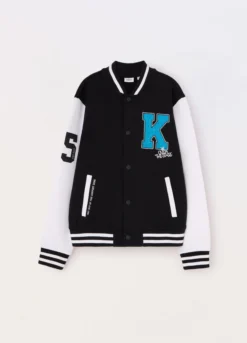 Felpa varsity in puro cotone ragazzo