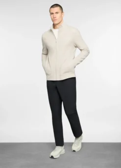 Felpa collo alto in cotone piquet uomo