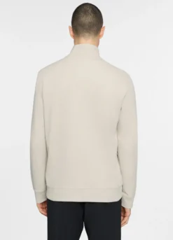 Felpa collo alto in cotone piquet uomo