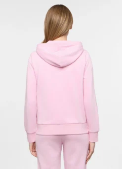 Felpa con cappuccio in french terry di cotone stretch donna