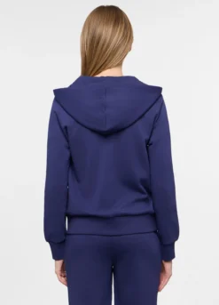 Felpa con cappuccio in french terry di cotone stretch donna