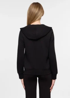 Felpa con cappuccio in french terry di cotone stretch donna