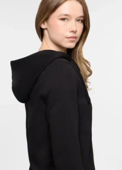 Felpa con cappuccio in french terry di cotone stretch donna