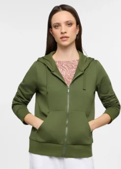 Felpa con cappuccio in french terry donna