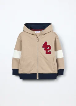 Felpa con cappuccio in french terry di puro cotone neonato
