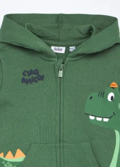 Felpa con cappuccio in french terry di puro cotone neonato