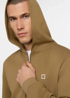 Felpa con cappuccio in interlock misto cotone uomo