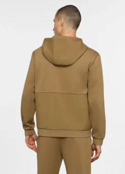 Felpa con cappuccio in interlock misto cotone uomo