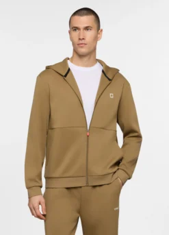 Felpa con cappuccio in interlock misto cotone uomo